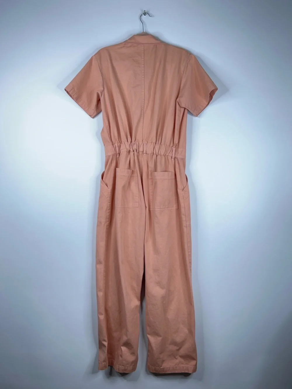 Big Bud Press Peach Short Sleeve Jumpsuit Cotton Twill Utility Size Large - Picture 6 of 15